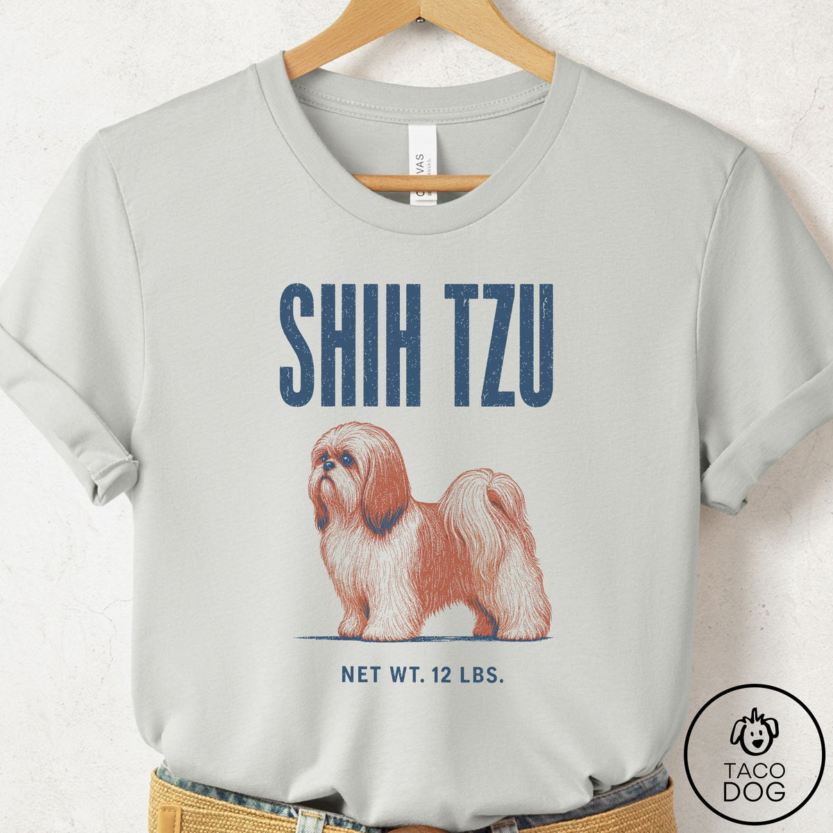 Shih Tzu Feedsack T-Shirt Silver Taco-Dog