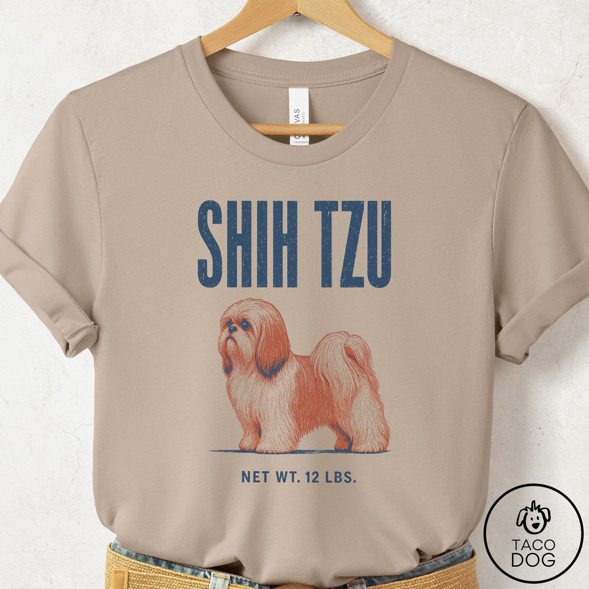 Shih Tzu Feedsack T-Shirt Tan Taco-Dog