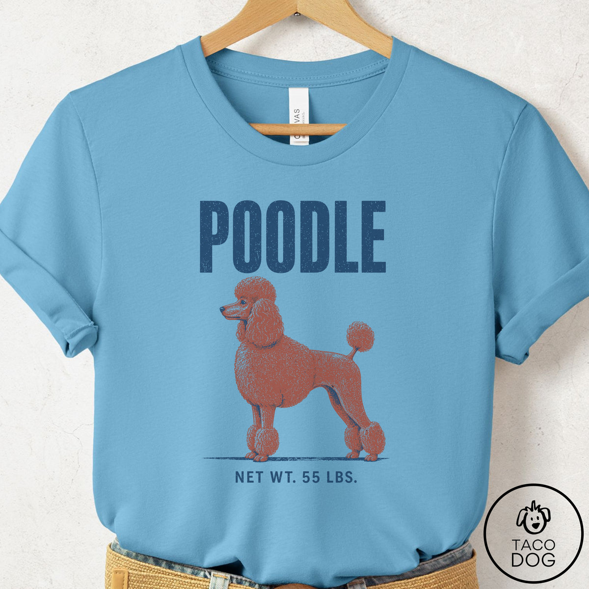Poodle Feedsack T-Shirt Ocean Blue Taco-Dog