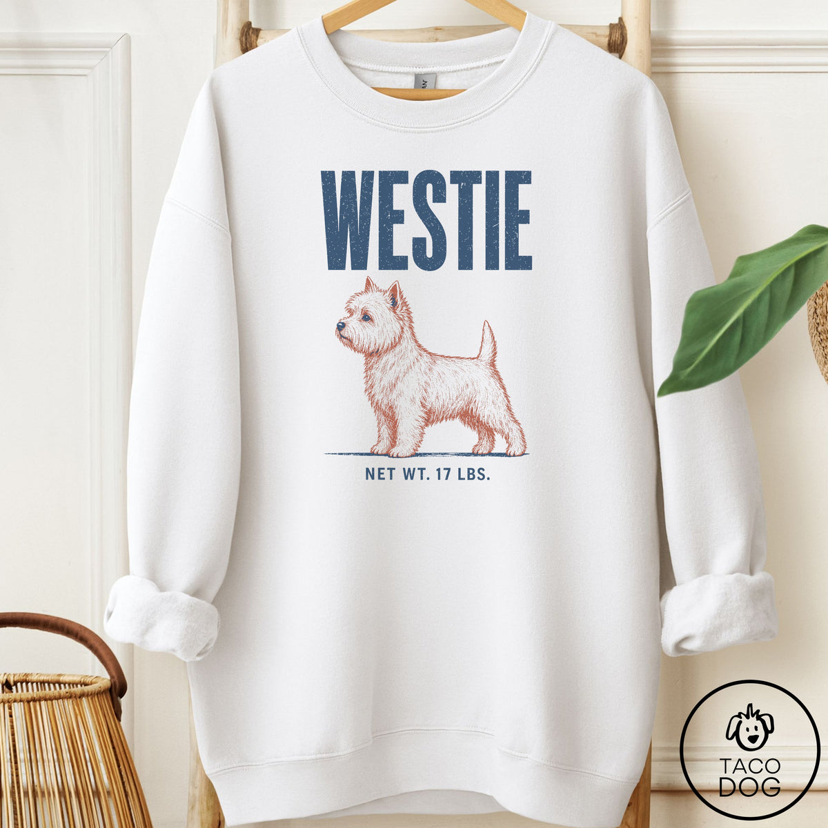 Westie Feedsack Sweatshirt White Taco-Dog