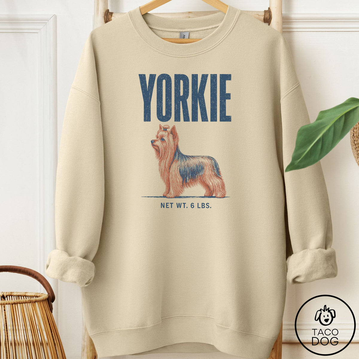 Yorkshire Terrier Yorkie Feedsack Sweatshirt Sand Taco-Dog