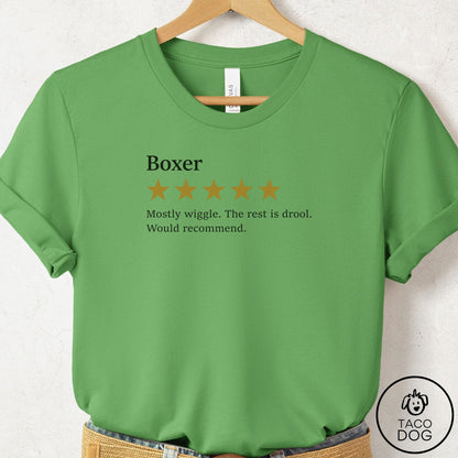 Boxer Five Star Review T-Shirt Leaf Taco-Dog