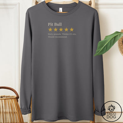 Pitbull Five Star Review Long Sleeve Tee Asphalt Taco-Dog