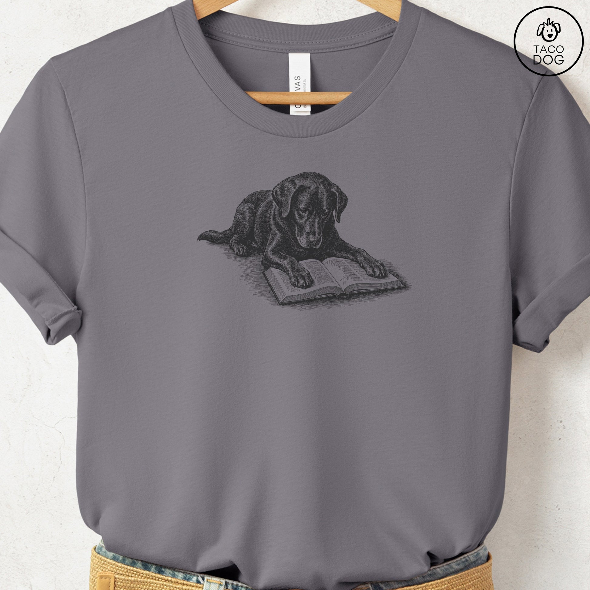 Labrador Retriever Lab Studying Book T-Shirt Storm Taco-Dog