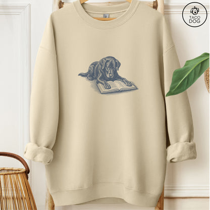 Labrador Retriever Lab Studying Book Sweatshirt Sand Taco-Dog