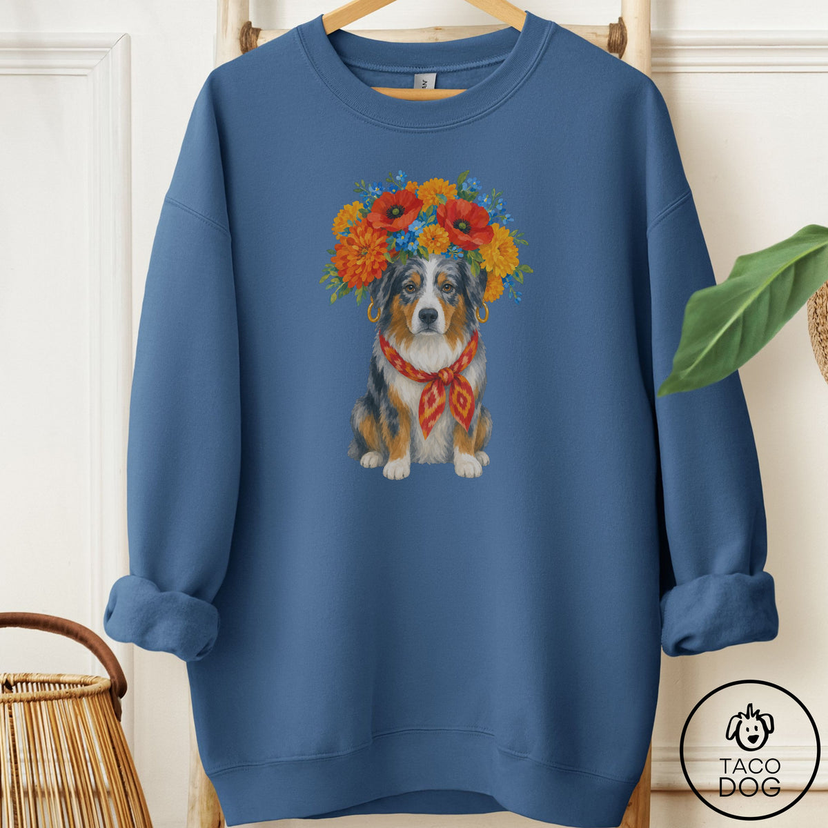 Australian Shepherd Flower Crown Sweatshirt