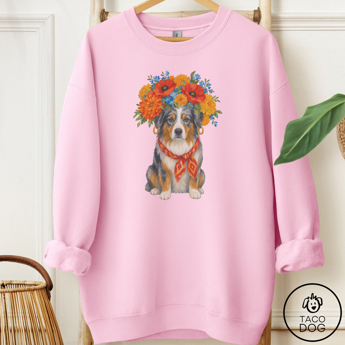 Australian Shepherd Flower Crown Sweatshirt