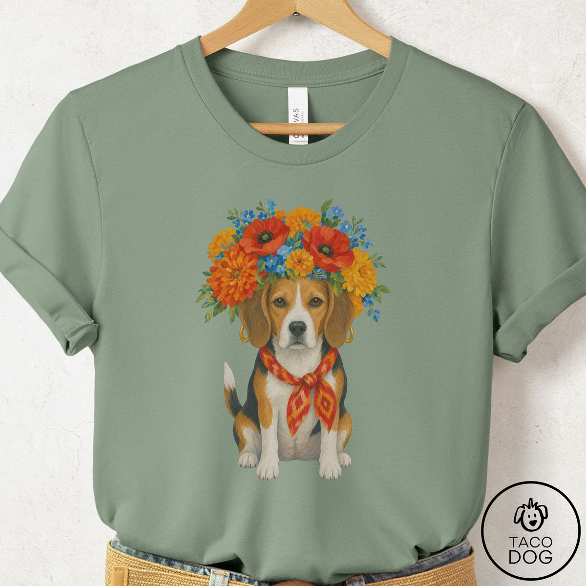 Beagle Flower Crown T-Shirt
