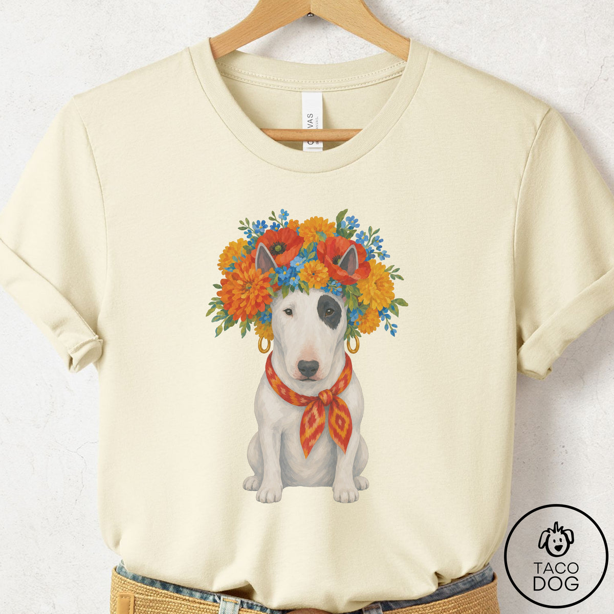 Bull Terrier Flower Crown T-Shirt