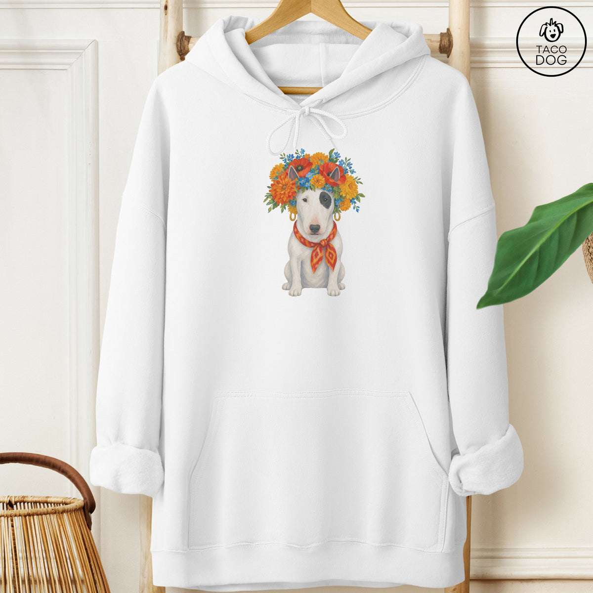 Bull Terrier Flower Crown Hoodie