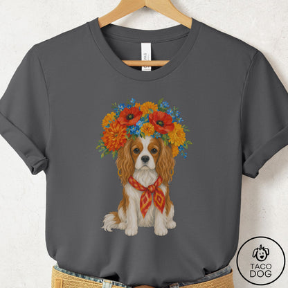 Cavalier King Charles Spaniel Flower Crown T-Shirt
