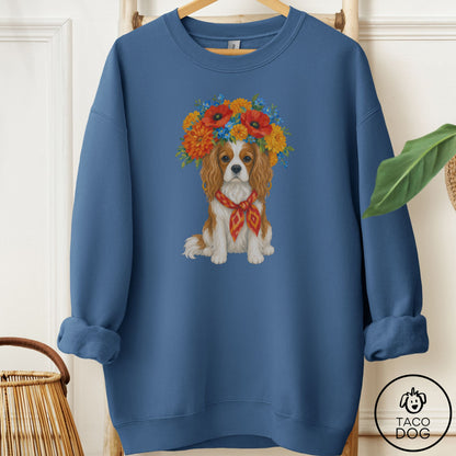 Cavalier King Charles Spaniel Flower Crown Sweatshirt