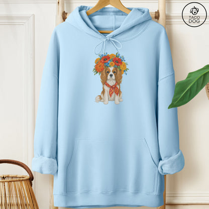 Cavalier King Charles Spaniel Flower Crown Hoodie