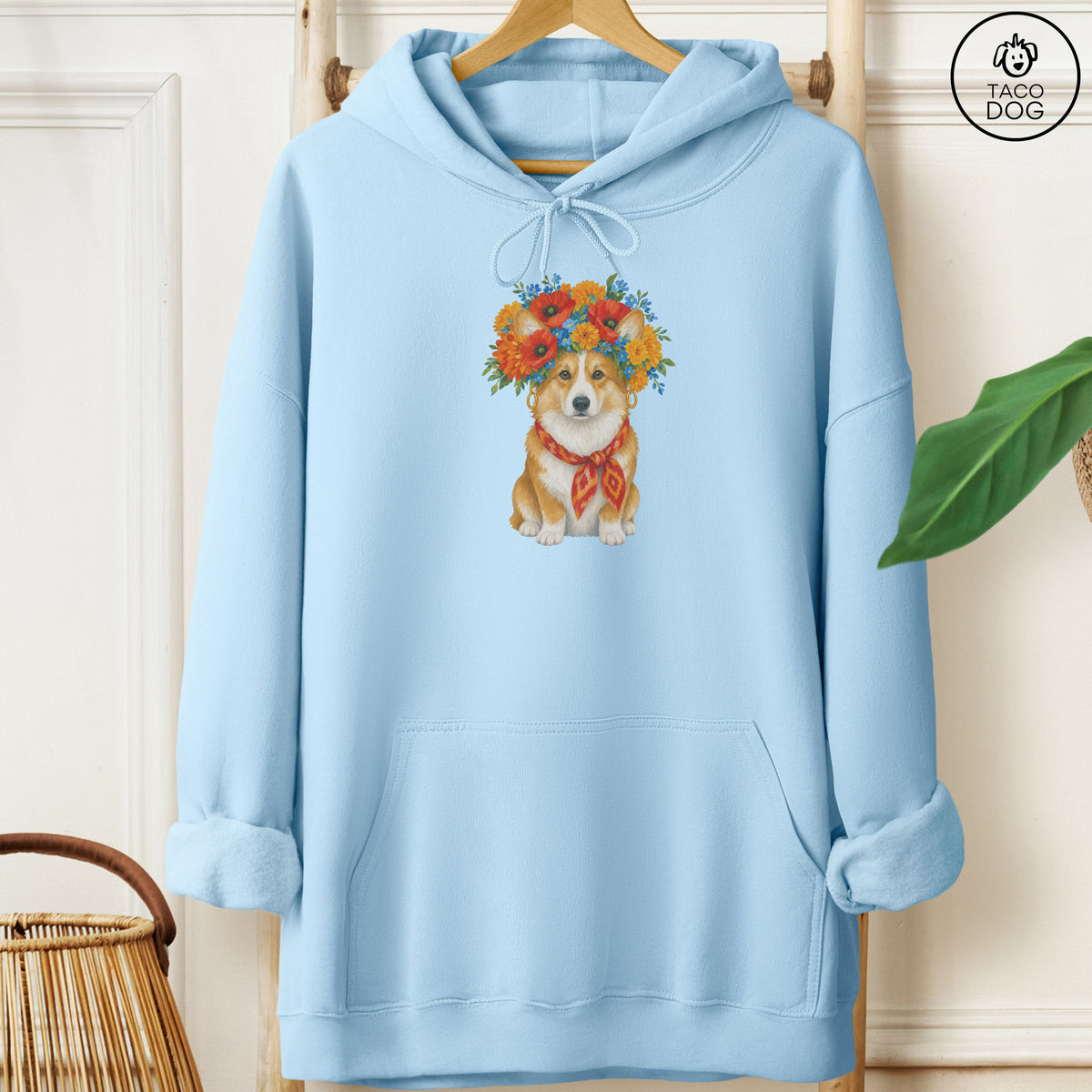 Corgi Flower Crown Hoodie