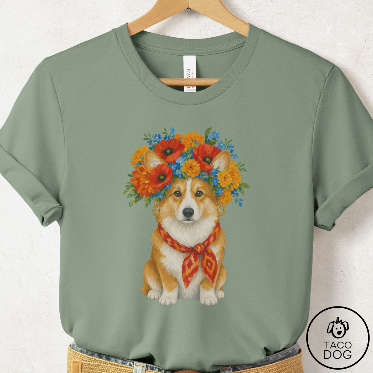 Corgi Flower Crown T-Shirt