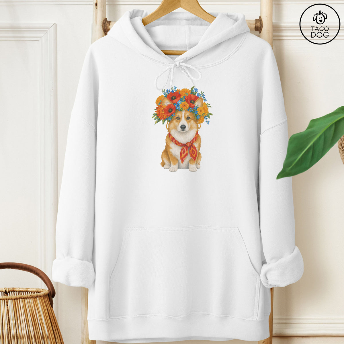Corgi Flower Crown Hoodie