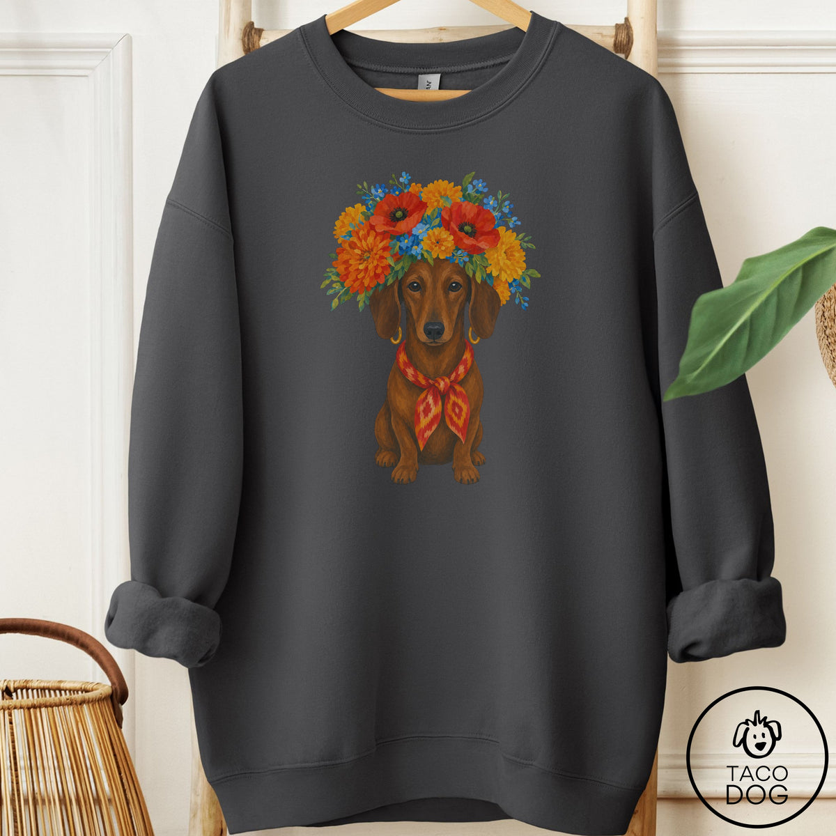 Dachshund Flower Crown Sweatshirt