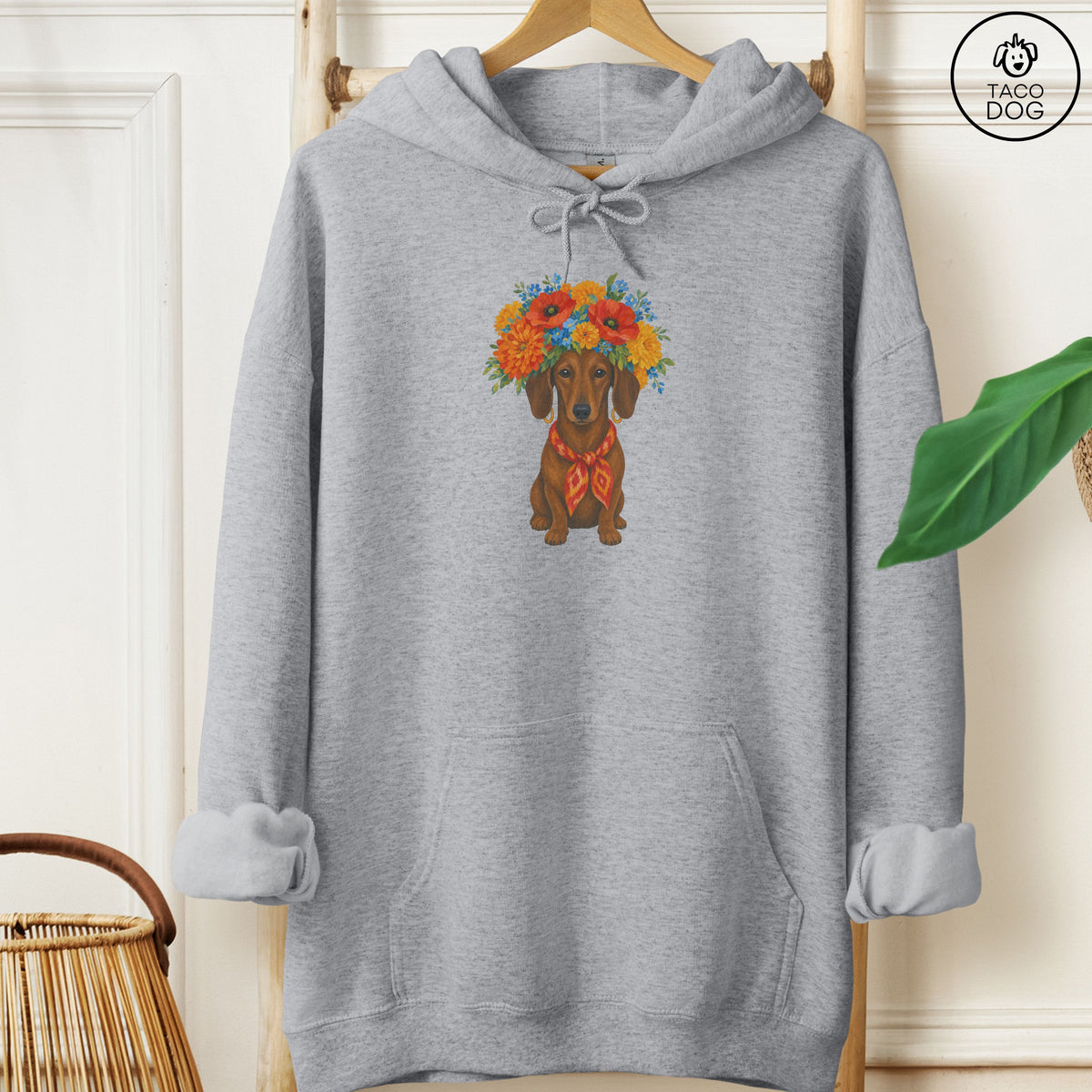Dachshund Flower Crown Hoodie