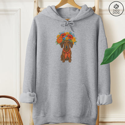 Dachshund Flower Crown Hoodie