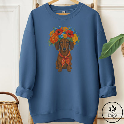 Dachshund Flower Crown Sweatshirt
