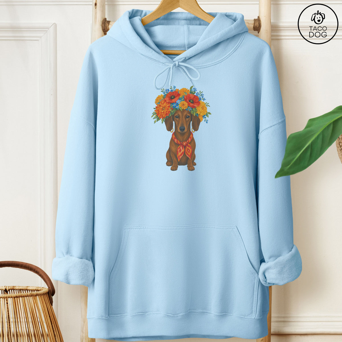 Dachshund Flower Crown Hoodie