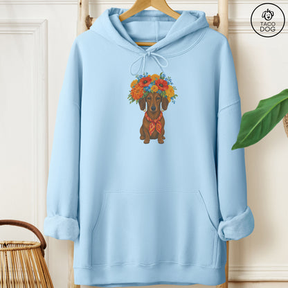Dachshund Flower Crown Hoodie