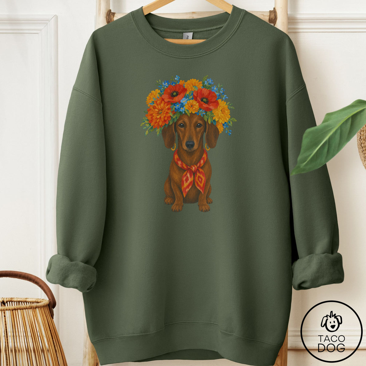 Dachshund Flower Crown Sweatshirt