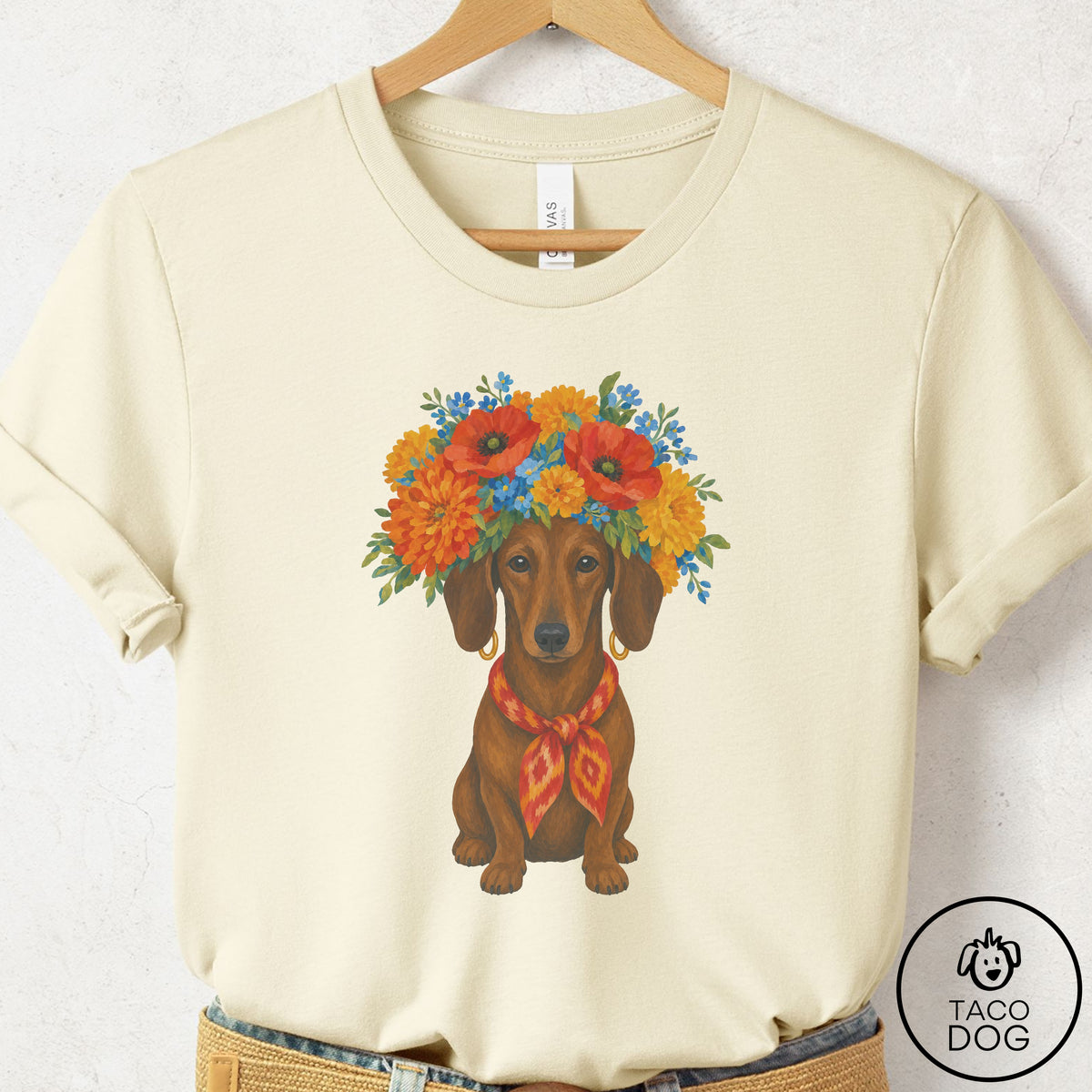 Dachshund Flower Crown T-Shirt