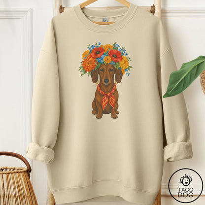 Dachshund Flower Crown Sweatshirt