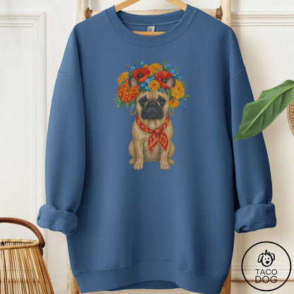 French Bulldog Frenchie Flower Crown Sweatshirt