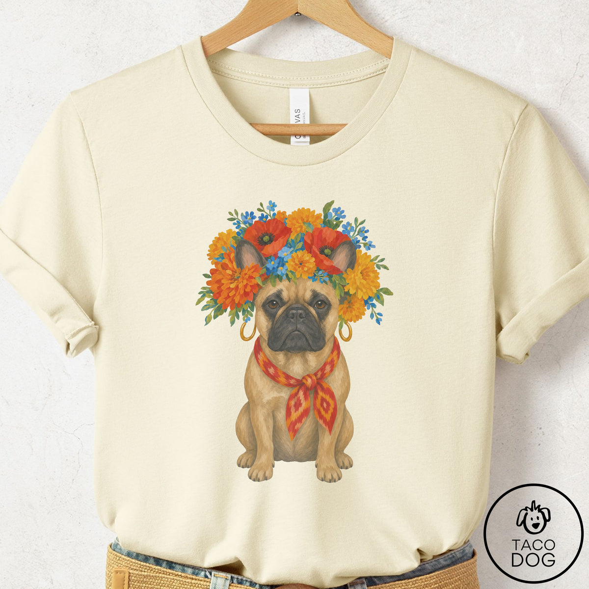 French Bulldog Frenchie Flower Crown T-Shirt