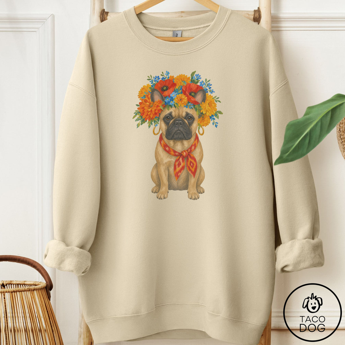 French Bulldog Frenchie Flower Crown Sweatshirt
