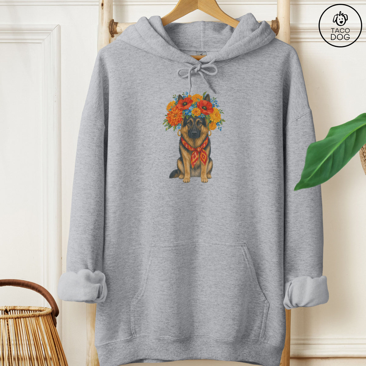 German Shepherd Flower Crown Hoodie