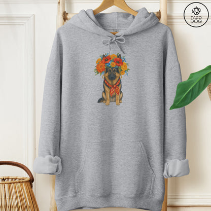 German Shepherd Flower Crown Hoodie