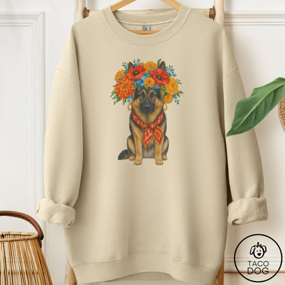 German Shepherd Flower Crown Sweatshirt