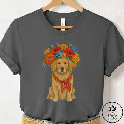 Golden Retriever Flower Crown T-Shirt