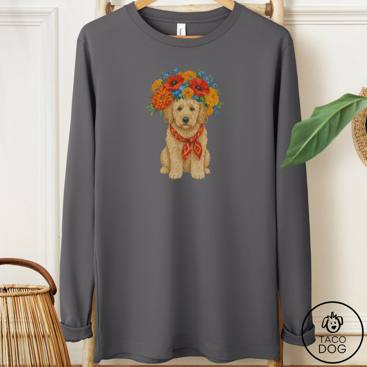 Doodle Flower Crown Long Sleeve Tee