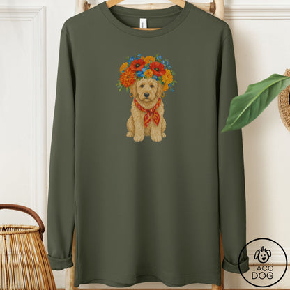 Doodle Flower Crown Long Sleeve Tee