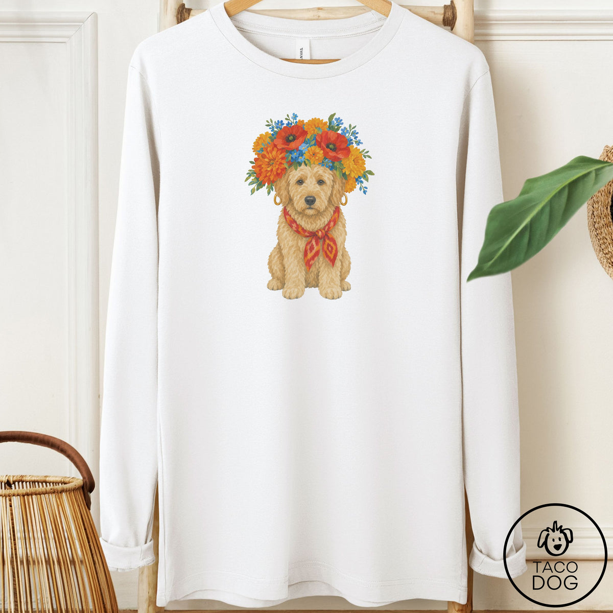 Doodle Flower Crown Long Sleeve Tee