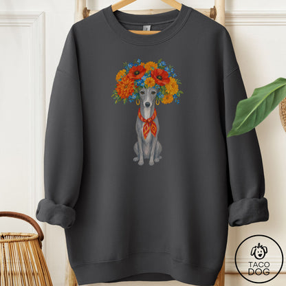 Italian Greyhound Whippet Flower Crown Sweatshirt