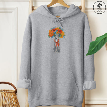 Italian Greyhound Whippet Flower Crown Hoodie