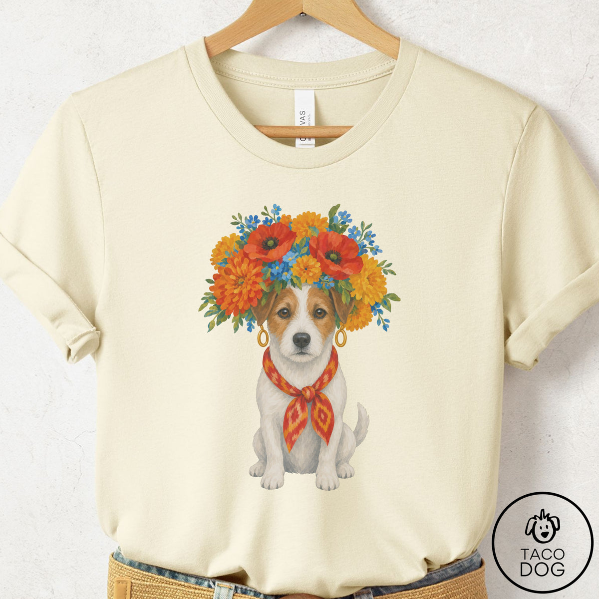 Jack Russell Flower Crown T-Shirt