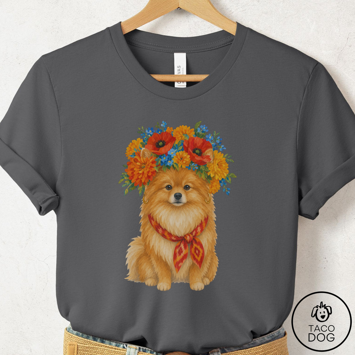 Pomeranian Flower Crown T-Shirt