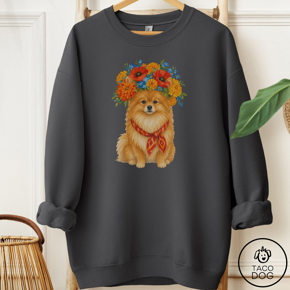 Pomeranian Flower Crown Sweatshirt
