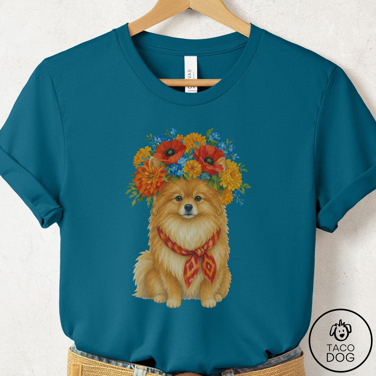 Pomeranian Flower Crown T-Shirt