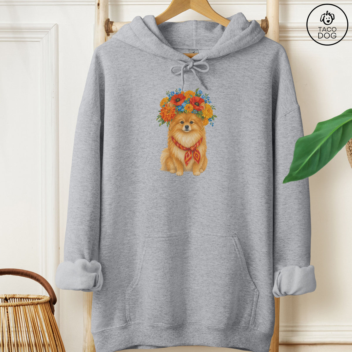 Pomeranian Flower Crown Hoodie
