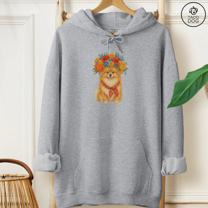Pomeranian Flower Crown Hoodie