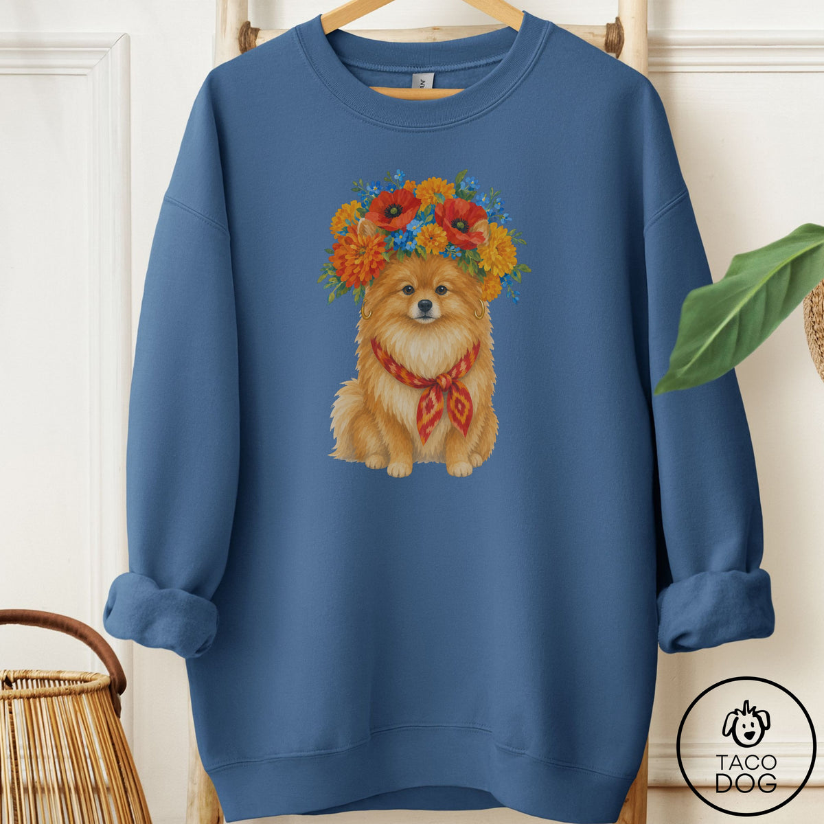 Pomeranian Flower Crown Sweatshirt