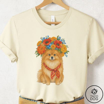 Pomeranian Flower Crown T-Shirt