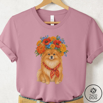 Pomeranian Flower Crown T-Shirt